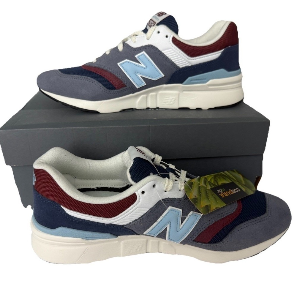 New Balance Men's 997H Sneaker Grey Burgundy Blue Size 8.5 New